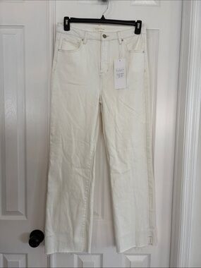 Risen Los Angeles straight leg raw hem Cream denim Jeans size 11/30 NWT